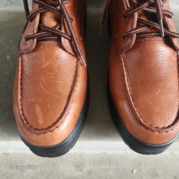 Timberland Men's Brown Leather Boots Size 9. steel toe - Picture 3 of 10